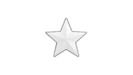 Obraz premium White Star with Silver Outline on White Background