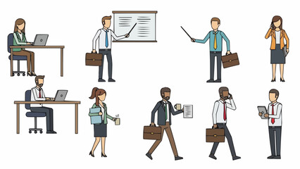 Diverse group of business professionals in an office setting.