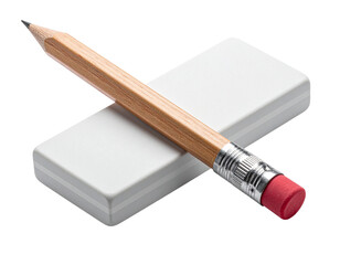 A Wooden Pencil Lying Across Two White Erasers.