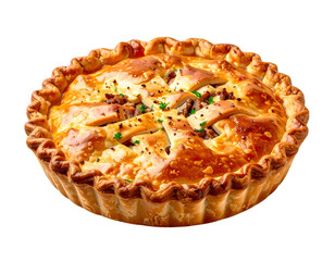 Delicious Golden Brown Quiche Lorraine with Flaky Pastry Crust.