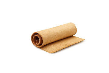 Fototapeta premium Ancient historical scroll parchment document with transparent background
