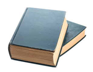 Two Old Books Stacked Together Isolated on White Background.