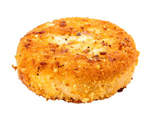 Golden Brown Fried Breaded Cheese Ball Appetizer Isolated.