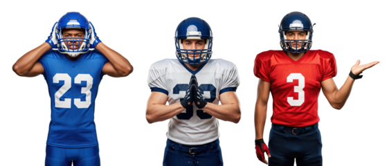 Diverse Youth Football Players in Action: Energetic Team Spirit with Various Uniforms