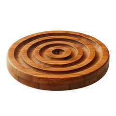 Minimalist bamboo wireless charger with visible energy ring isolated on transparent background