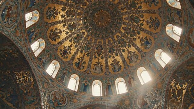 Ornate Dome with Intricate Designs and Patterns.