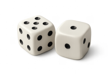 Dice rolling showing luck risk gambling concept