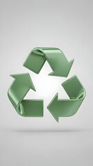 Obraz premium Green Recycling Symbol on White Background.