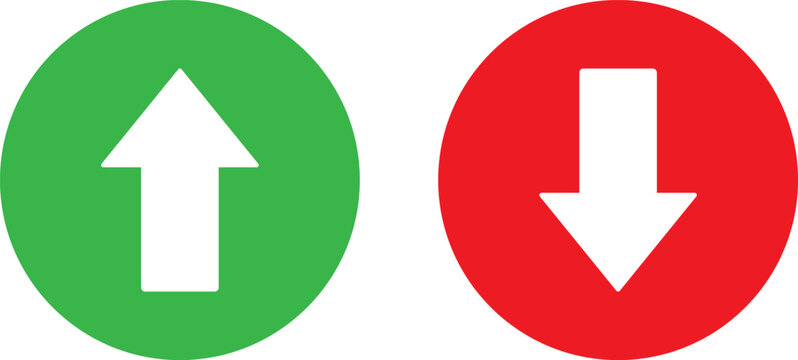 Green up arrow and red down arrow