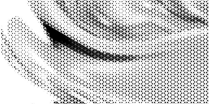 Seamless halftone triangle pattern. Random vector noise texture