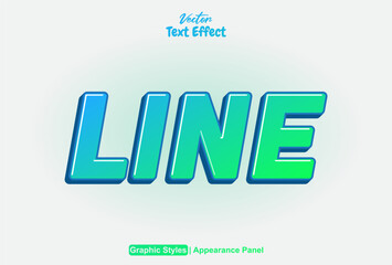 text effect line with 3d style in blue and green gradient color.