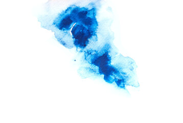 a blue ink on white background