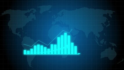 Cyan color Business graph growth concept in allusive graph chart showing marketing sales profit increasing to future target. The overlay graph highlights upward trends for business strategy success. - Powered by Adobe