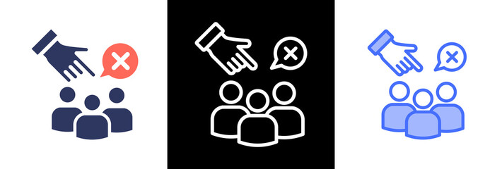 Fototapeta premium Anti Discrimination triple icon