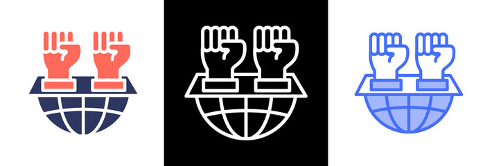 International Human Rights triple icon