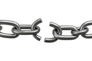 Fototapeta premium Broken chain link representing freedom and liberation concept