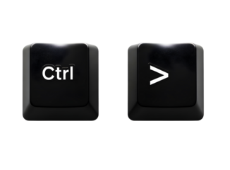 Black computer keyboard buttons isolated on transparent background