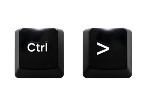 Black computer keyboard buttons isolated on transparent background - Powered by Adobe