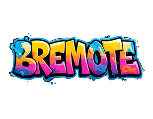 Vibrant graffiti-style lettering with energetic splashes of color