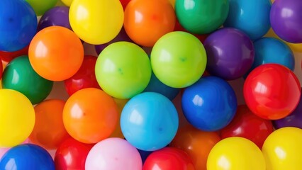 Close-up of brightly colored, smooth, spherical shapes
