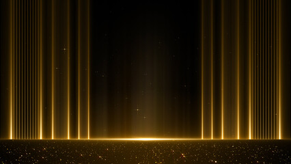 Elegant Vertical Stage Lights Particles Gold Awards Trailer Titles Cinematic Openers Luxury Intro Background
