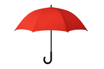 Red umbrella protecting from rain and bad weather