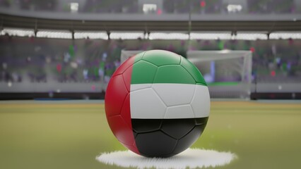 Emirati pride on the pitch with a vibrant national flag football representing passion and unity in