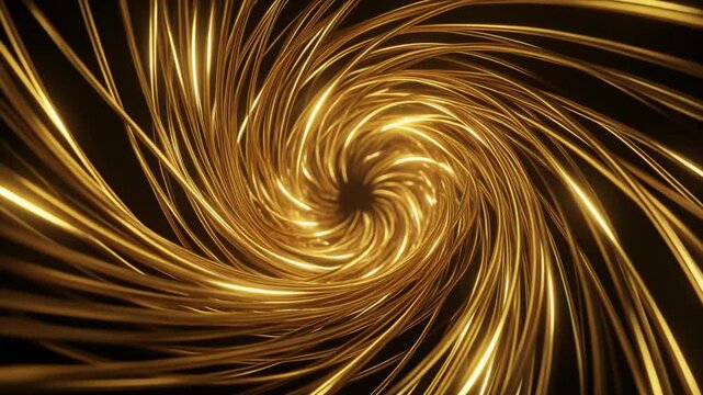 Shimmering Gold Wires Twisting Subtly Abstract Luxury Loop