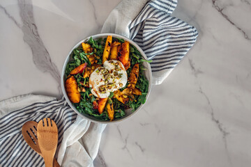 Fresh Summer Salad with Grilled Peaches