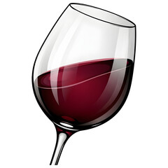 Elegant Glass of Red Wine Illustration on Grey Background
