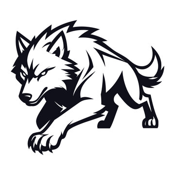 wolf mascot logo design vector template