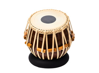 Traditional indian tabla drum on stand isolated on transparent background