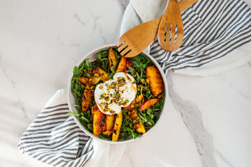 Fresh Arugula and Grilled Peach Salad
