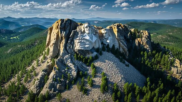 Majestic mt rushmore Carving in Black Hills South Dakota