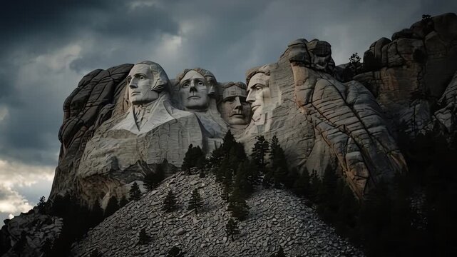 mt rushmore Monument Dramatic Stormy Sky South Dakota