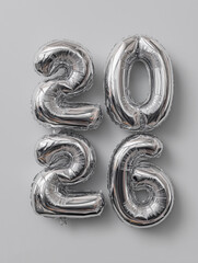 2026 silver numbers balloons