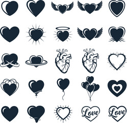 Fototapeta premium heart icons set
