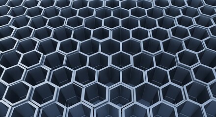 Abstract geometric hexagon pattern background in metallic tones for design