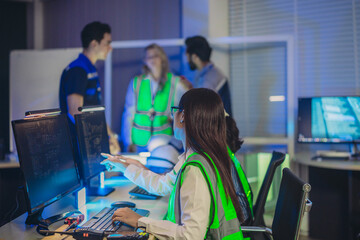 Engineers Coordinating Real Time Monitoring, Digital Site Plans, and Emergency Response