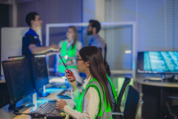 Engineers Coordinating Real Time Monitoring, Digital Site Plans, and Emergency Response