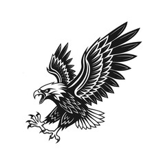 Fototapeta premium Majestic Eagle with Spread Wings Illustration 