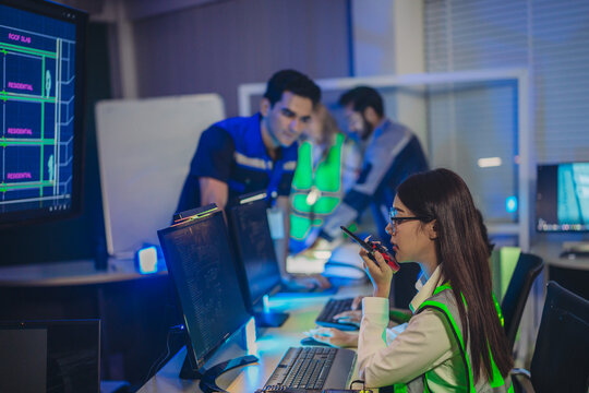 Engineers Coordinating Real Time Monitoring, Digital Site Plans, and Emergency Response