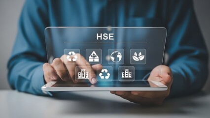 Person Using Digital Tablet for HSE