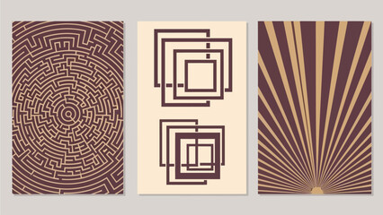 Luxury art deco design invitation card with vector illustration for gala wedding invitation