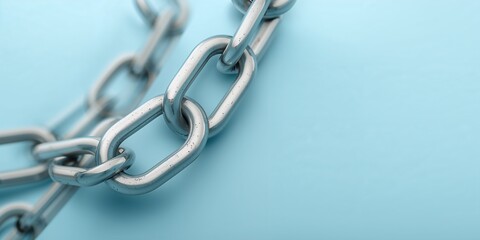 Fototapeta premium Industrial Silver Chrome Chain for Strength and Security Concept