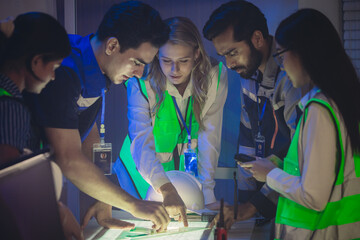 Engineers Coordinating Real Time Monitoring, Digital Site Plans, and Emergency Response