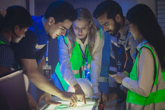 Engineers Coordinating Real Time Monitoring, Digital Site Plans, and Emergency Response - Powered by Adobe