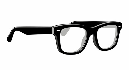 Classic Black Rectangular Frame Eyeglasses with Clear Lenses.