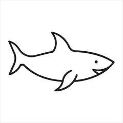 Fototapeta premium shark icon outline vector illustration on transparent background