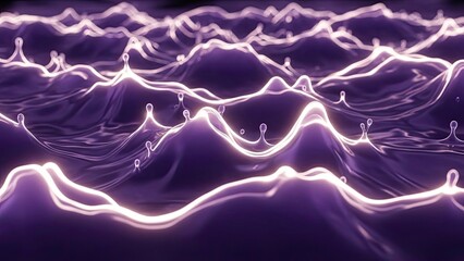 Vibrant purple wave pattern with glowing white lines and nodes